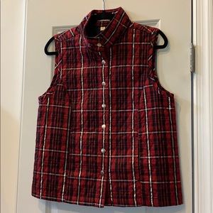 Black red and gold vest - gold snap accents